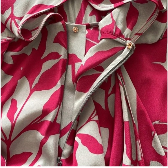 Johanna Ortiz Lady Marmalade 100% Silk Floral Mini Dress w/Sash & Flower Size 6 - Picture 14 of 16